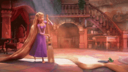 Rapunzel Cleaning With Broom GIF