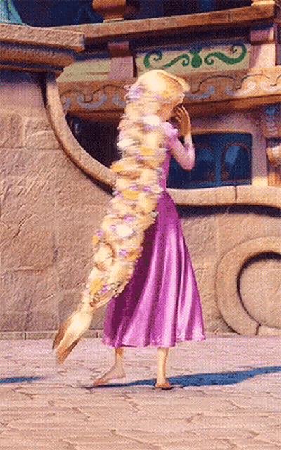 Rapunzel From Tangled Has A Very Long Hair GIF