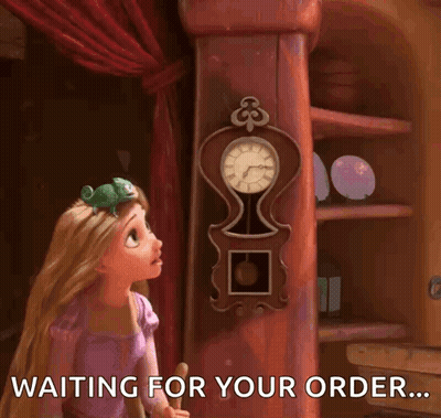 Rapunzel From Tangled Yawning In Front Of Clock GIF