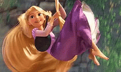 Rapunzel Gliding Down Her Hair GIF