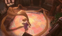 Rapunzel Playing With Her Long Hair GIF