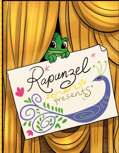 Rapunzel Presents Sign With Peacock GIF