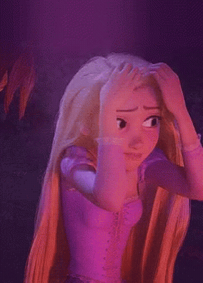 Rapunzel Tangled Eyes Closed Hands On Hair GIF