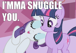 Rarity Snuggles Twilight Sparkle GIF