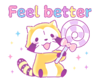 Rascal Feel Better Sticker GIF