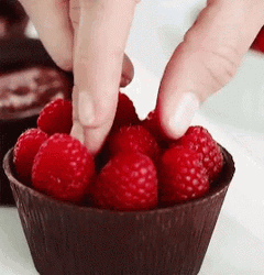 Raspberry Arrange In The Cup GIF