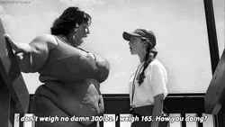 Rasputia Talking To Girl Black And White GIF
