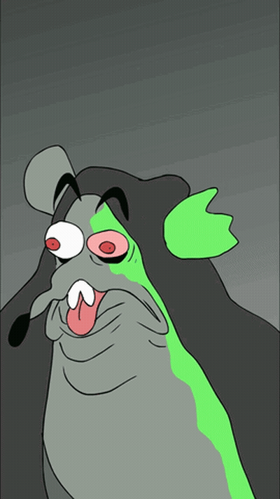 Rat With Green Tail Sticking Out Tongue GIF