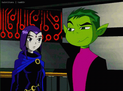Raven And Beast Boy From Teen Titans GIF
