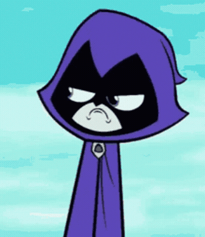 Raven From Teen Titans Go In Purple Cape Sad Face GIF