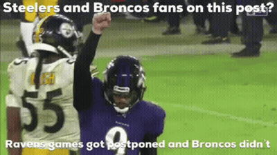 Ravens And Steelers Fans On Post Ravens Games Got Postponed And Broncos Didn't GIF