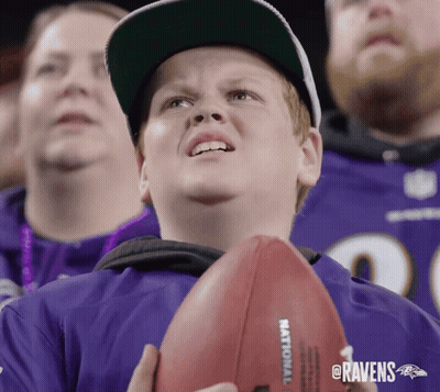 Ravens Fan Holding Football GIF