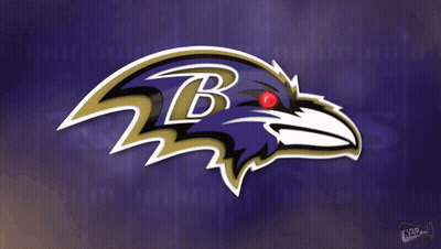 Ravens Logo With Red Eye And Letter B GIF