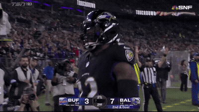 Ravens Player Celebrating Touchdown Against Bengals GIF