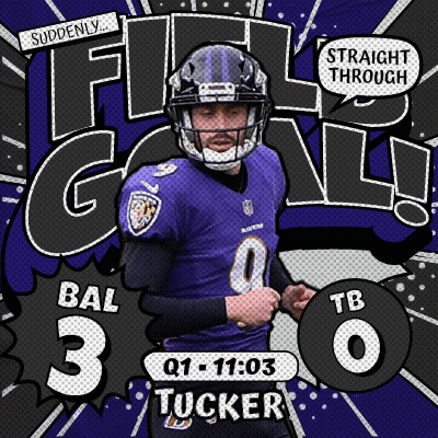 Ravens Player In Front Of Goal Banner GIF