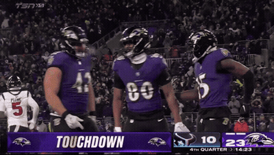 Ravens Players Celebrating Touchdown GIF