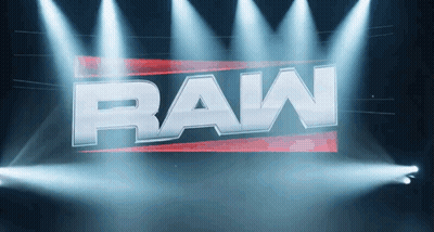 Raw Logo Lit Up In Spotlights GIF