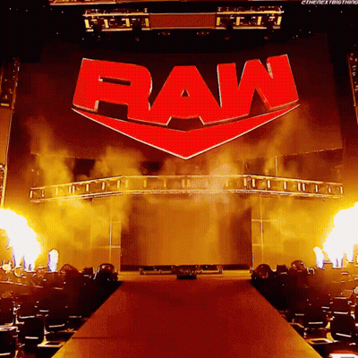 Raw Logo On Large Stadium Screen GIF