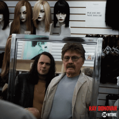 Ray Donovan Poster With Two Men In Mirror GIF