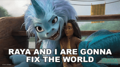 Raya and the Last Dragon Girl and Dragon
