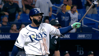 Rays Baseball Player Holding Bat