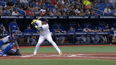 Rays Player Swinging Bat At Ball GIF