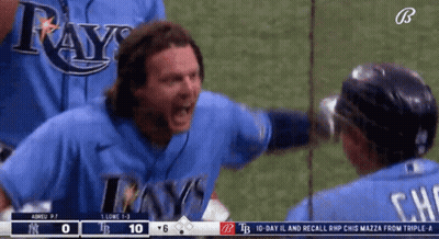 Rays Player Yelling At Another Player GIF