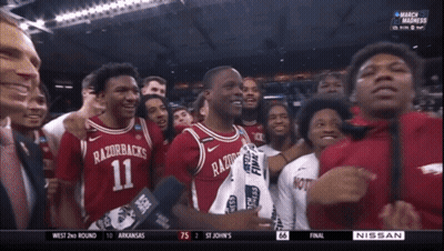 Razorbacks Basketball Players Posing GIF