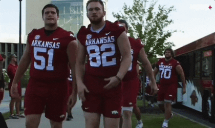 Razorbacks Player Gesturing Peace Sign GIF