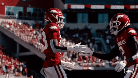 Razorbacks Players Doing Handshake GIF