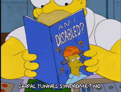 Reading Carpal Tunnel Syndrome Homer Meme GIF