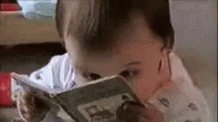 Reading Is Fundamental Hilarious Kid Reading GIF