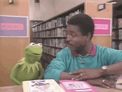 Reading Rainbow LeVar Burton And Kermit The Frog GIF
