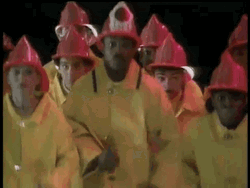 Reading Rainbow LeVar Burton Dancing Fireman Costume GIF