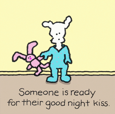 Ready For Good Night Kiss With Cartoon Rabbit GIF