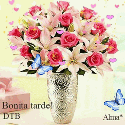 Real Floral Vase Lovely Butterflies GIF
