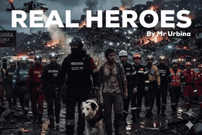Real Heroes By Mr Urbina Firefighters Poster GIF