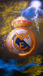 Real Madrid Logo With Ligthning GIF