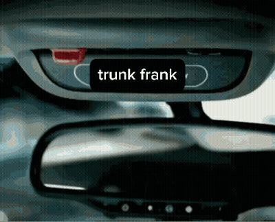 Rear View Mirror Saying Trunk Frank GIF