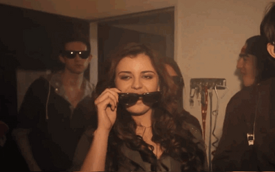 Rebecca Black Friday Wearing Sunglasses GIF