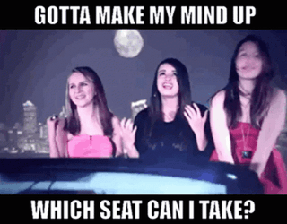 Rebecca Black Friday Which Seat To Take GIF