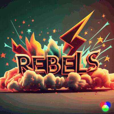 Rebels Surrounded By Colorful Clouds And Stars GIF