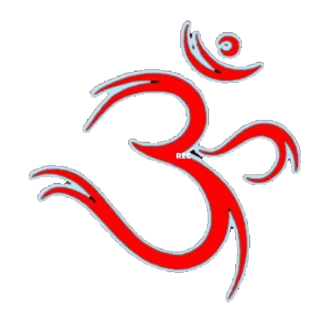 Rec Symbol In Red And Blue Sticker