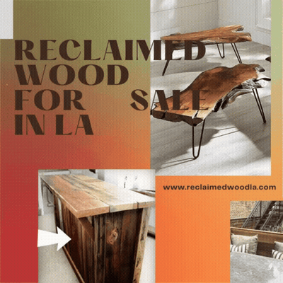 Reclaimed Wood Table And Bench In LA GIF