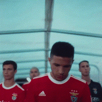 Red Adidas Soccer Players In Stadium GIF