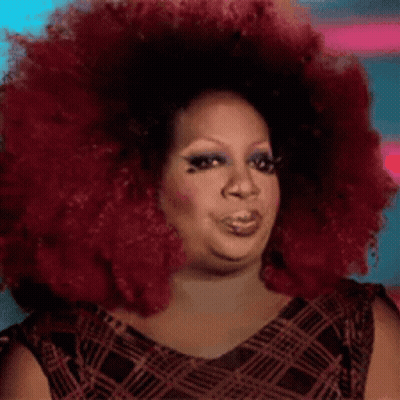 Red Afro Woman In Plaid Dress Funny Face GIF