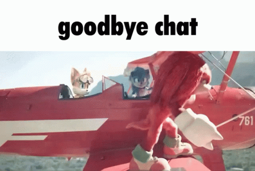 Red Airplane With Goodbye Chat GIF