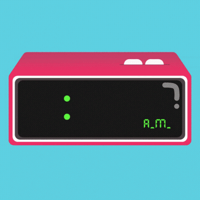 Red Alarm Clock At 1:00 AM GIF