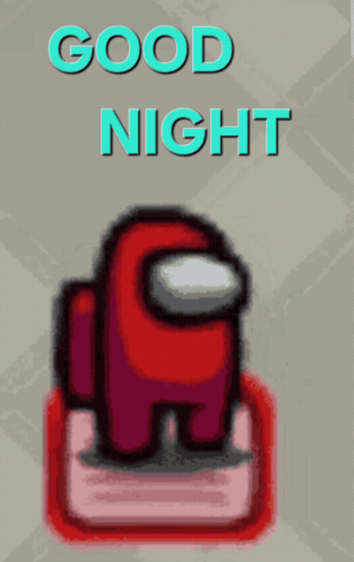 Red Among Us Character Good Night GIF