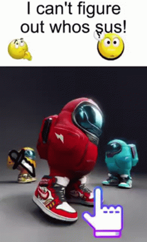 Red Among Us Character In Sneakers GIF